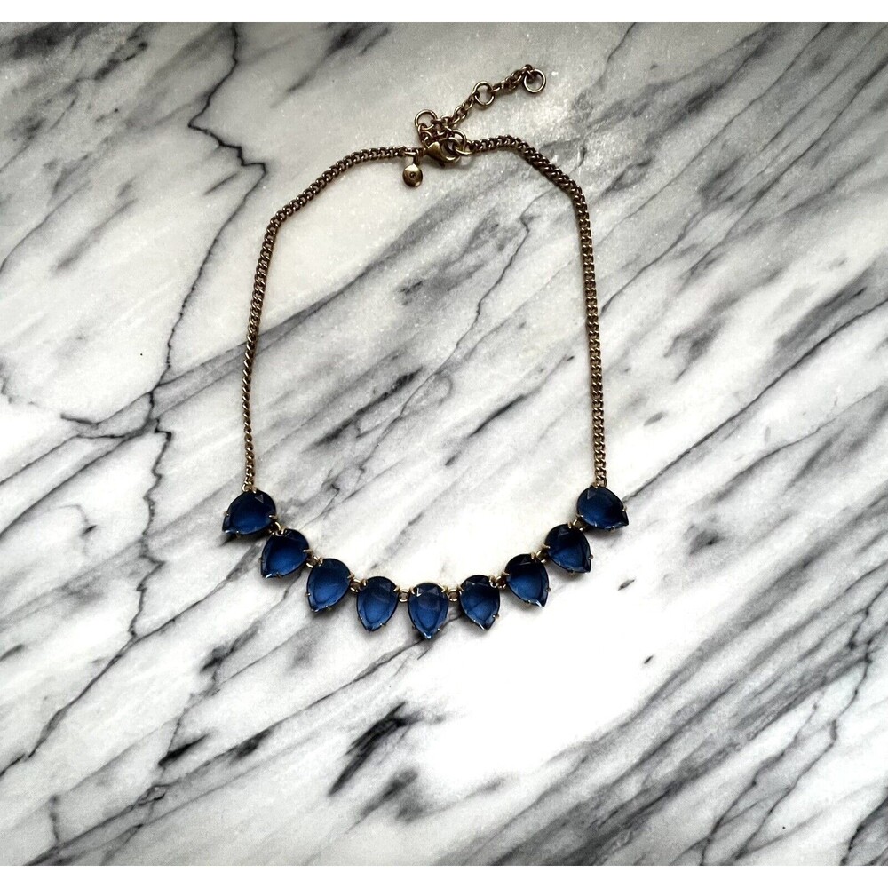J. Crew blue rhinestone statement necklace